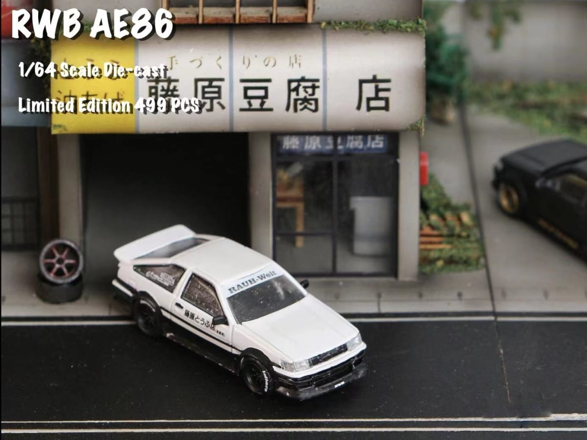 Street Weapon 1/64 RWB AE86 2-Door Initial D Fujiwara Livery
