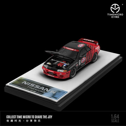 Time Micro 1/64 Skyline GT-R R32 Open-Hood Visible Engine - HKS/Advan