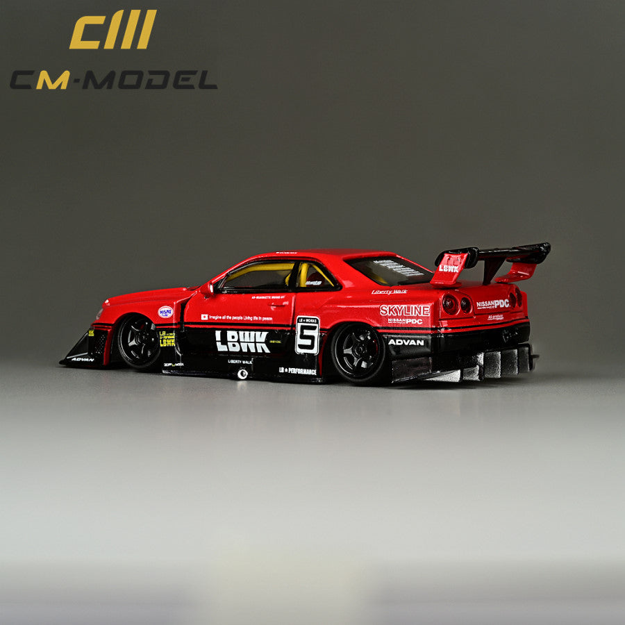 CM Model 1/64 Nissan LBWK Skyline GT-R R34 Super Silhouette ER34
- Red 5#