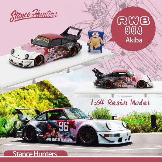 Stance Hunters 1/64 RWB 964 With Akiba Figure (Resin)