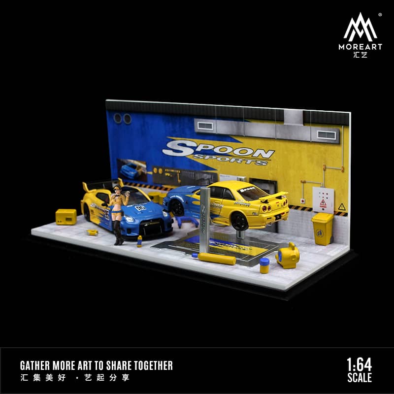 MoreArt 1/64 One-Piece Diorama Auto Repair Shop - Spoon