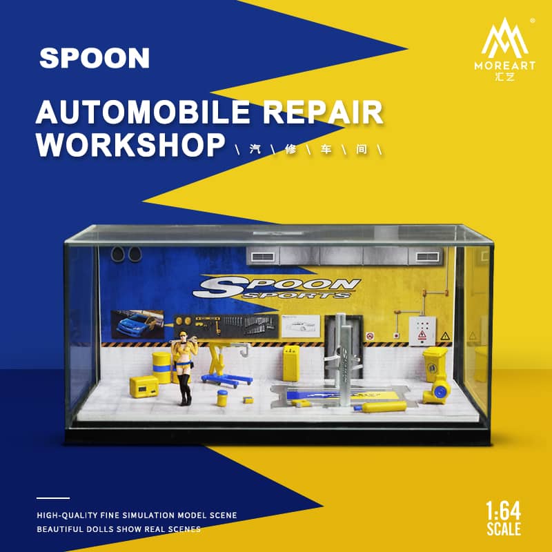 MoreArt 1/64 One-Piece Diorama Auto Repair Shop - Spoon