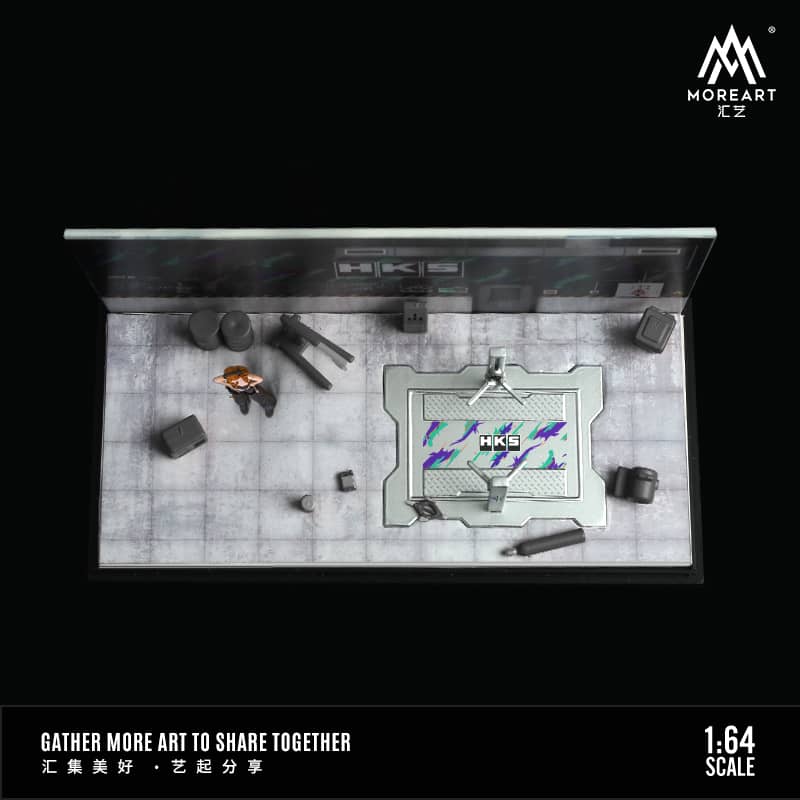MoreArt 1/64 One-Piece Diorama Auto Repair Shop - HKS