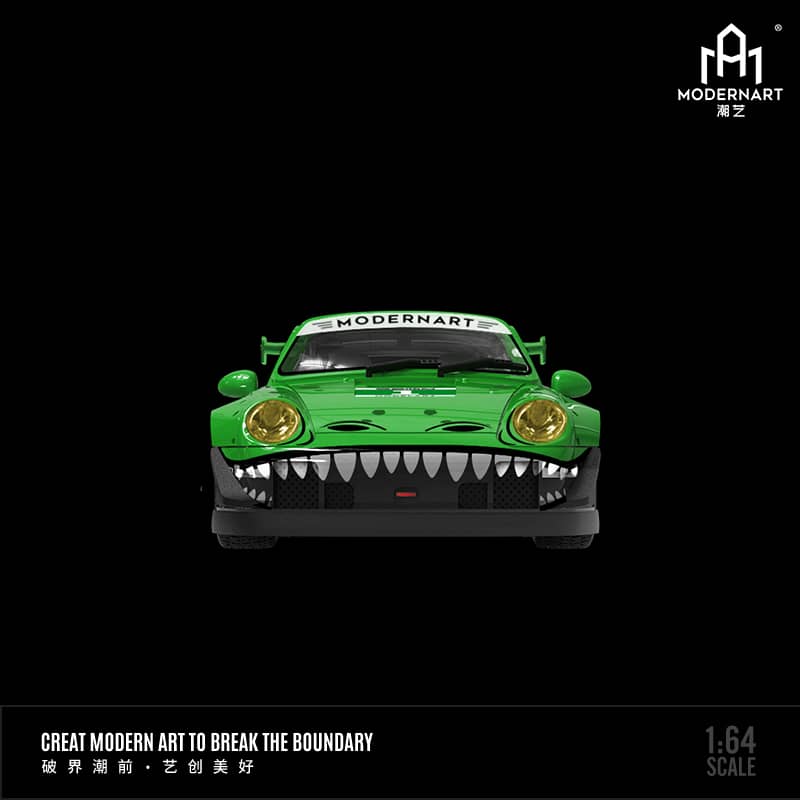Time Micro 1/64 Rauh-Welt 993 GT Wing Tyrannosaurus Green