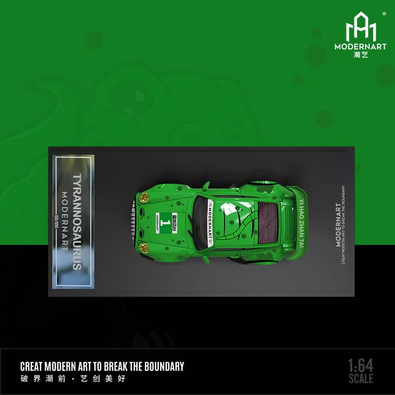 Time Micro 1/64 Rauh-Welt 993 GT Wing Tyrannosaurus Green