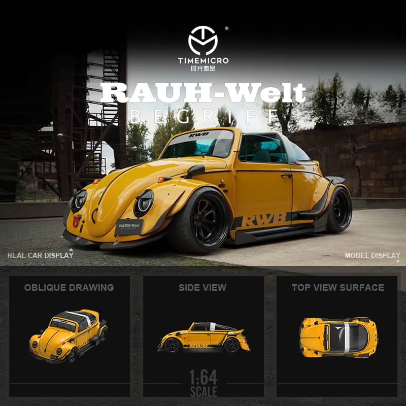 Time Micro 1/64 RWB Beetle Targa Yellow