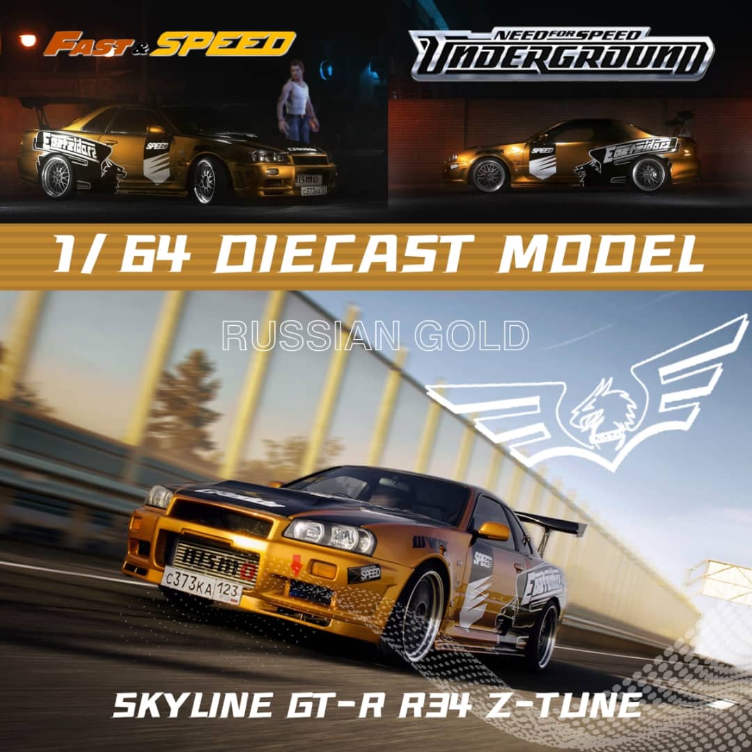 Fast Speed 1/64 Skyline GT-R R34 Z-Tune NFS Underground Livery