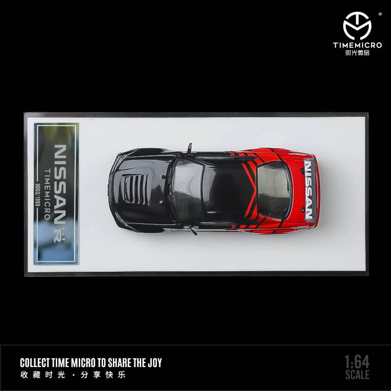 Time Micro 1/64 Skyline GT-R R34, Nismo Z-Tune (Open-Hood, Visible Engine) ADVAN 36# / Magic Purple 33# Livery