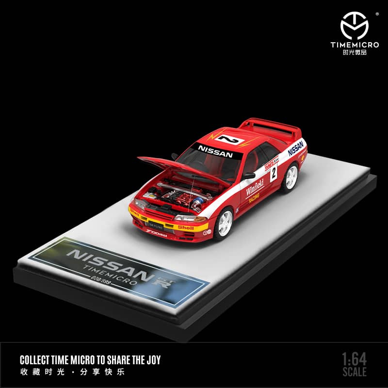 Time Micro 1/64 Skyline GT-R R32 1992 Bathurst 1000(Open-Hood, Visible Engine)