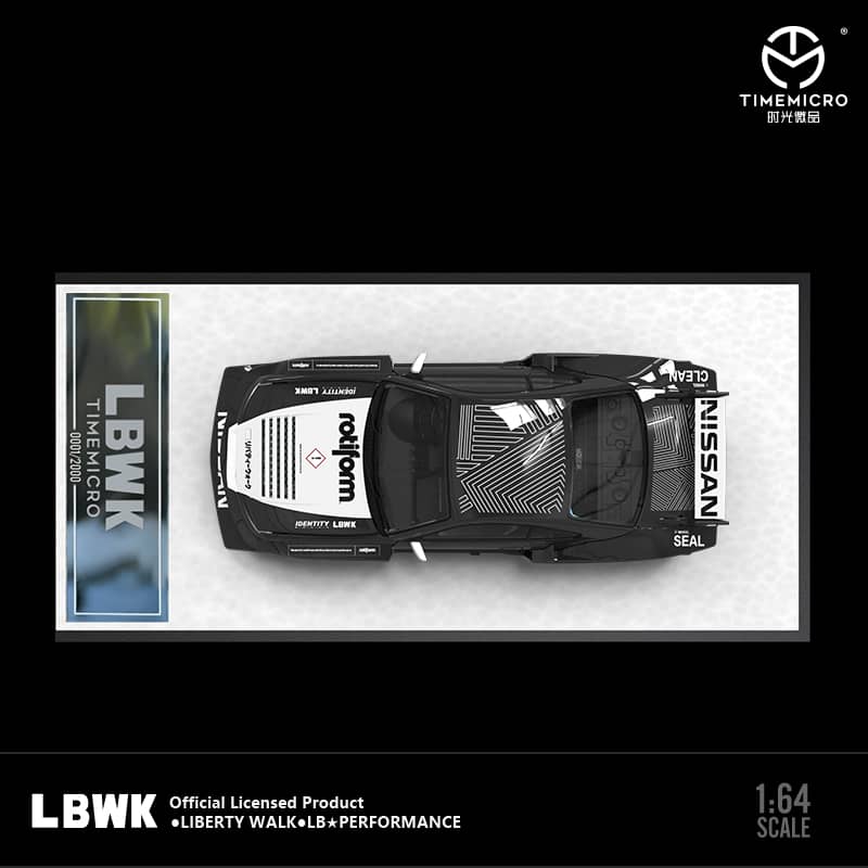 Time Micro 1/64 LB Super Silhouette Silvia S15 - Black
(Open-Hood, Visible Engine)