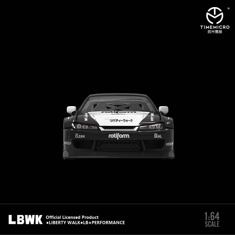 Time Micro 1/64 LB Super Silhouette Silvia S15 - Black
(Open-Hood, Visible Engine)