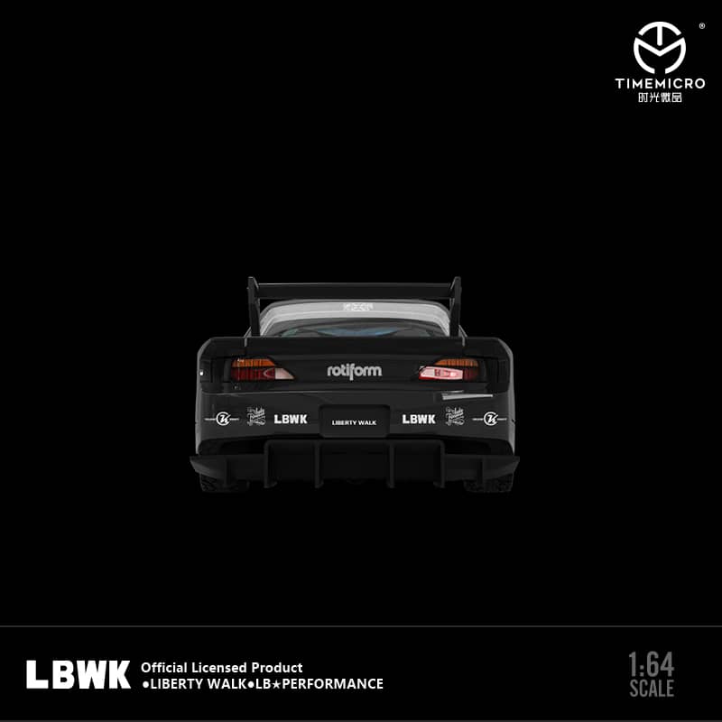 Time Micro 1/64 LB Super Silhouette Silvia S15 - Black
(Open-Hood, Visible Engine)