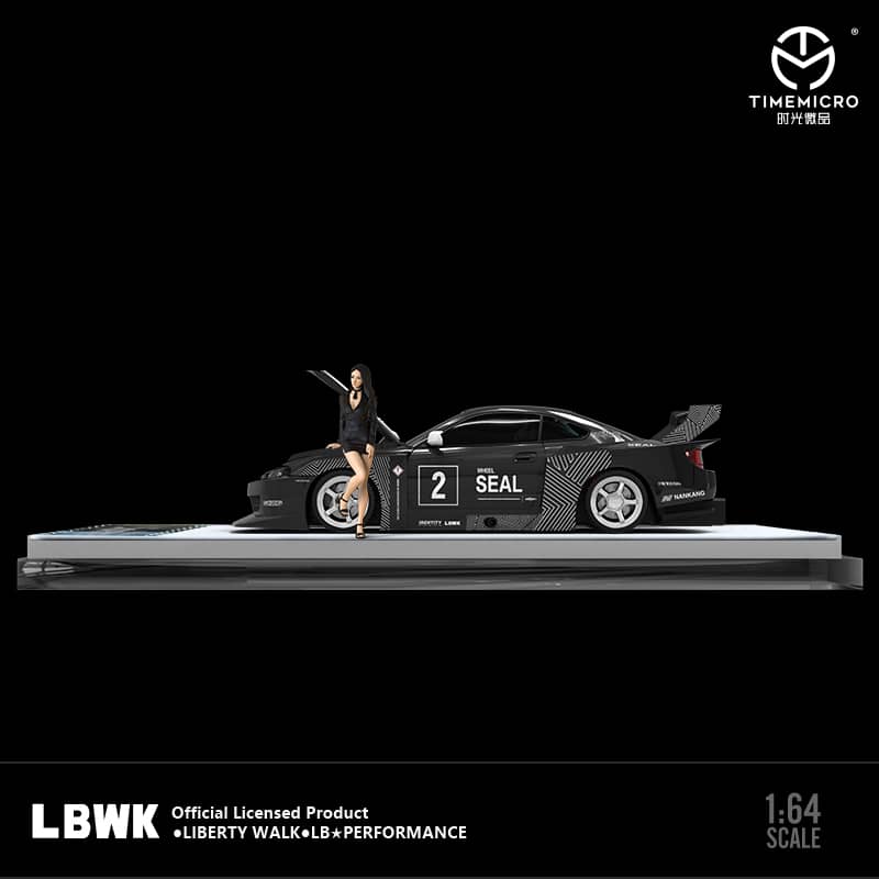 Time Micro 1/64 LB Super Silhouette Silvia S15 - Black
(Open-Hood, Visible Engine)