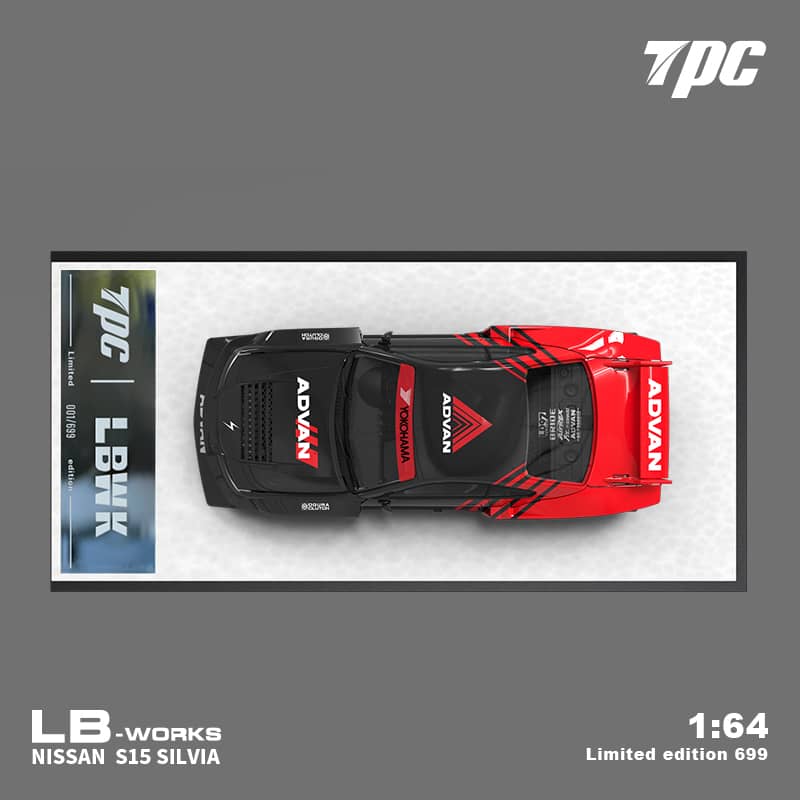 Time Micro x TPC 1/64 LB Super Silhouette S15 Silvia Modified - ADVAN
(Open-Hood, Visible Engine)