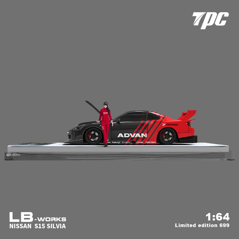 Time Micro x TPC 1/64 LB Super Silhouette S15 Silvia Modified - ADVAN
(Open-Hood, Visible Engine)