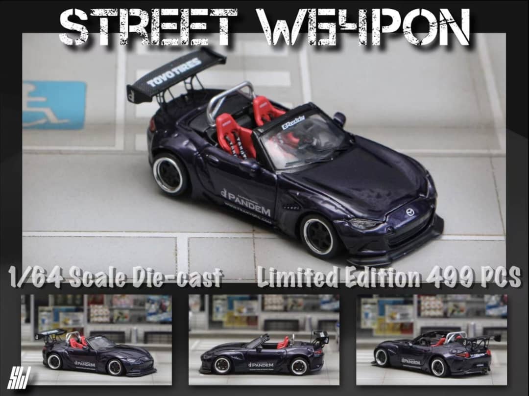 Street Weapon 1/64 MX-5 Roadster Pandem Rocket Bunny Modified Midnight Purple