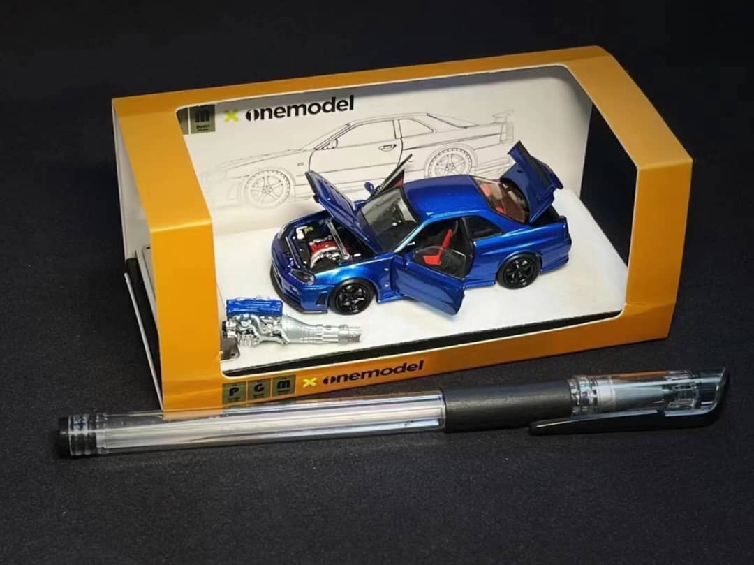 PGM 1/64 Nissan Skyline GT-R R34 Nismo Z-Tune - Metallic Blue
