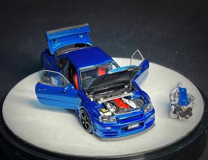 PGM 1/64 Nissan Skyline GT-R R34 Nismo Z-Tune - Metallic Blue