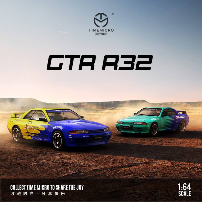 Time Micro 1/64 Skyline GT-R R32 Spoon / Falken (Open-Hood, Visible Engine)