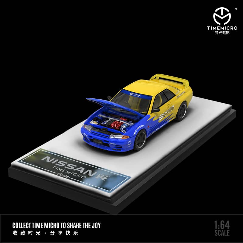 Time Micro 1/64 Skyline GT-R R32 Spoon / Falken (Open-Hood, Visible Engine)