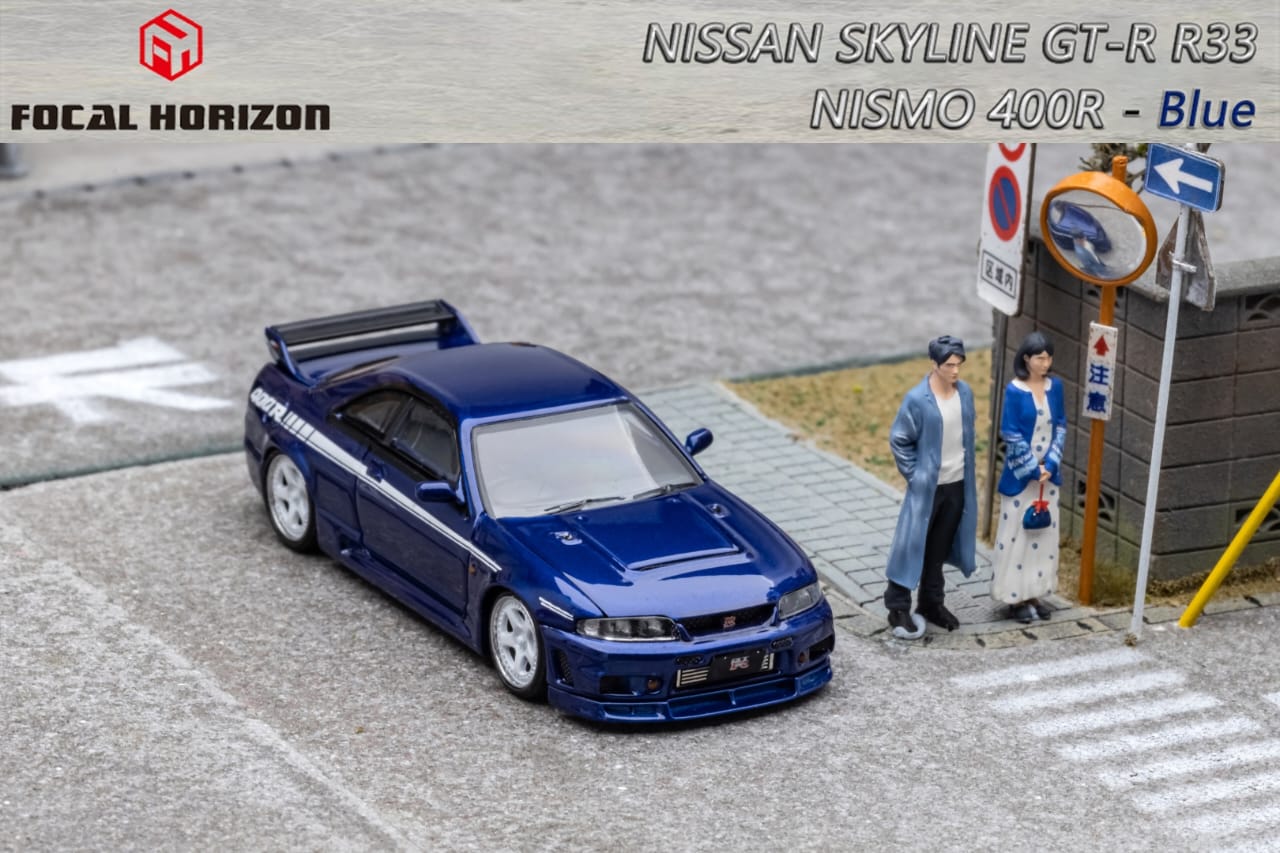 Focal Horizon 1/64 Skyline R33 GT-R, Nismo 400R - 
Dark Blue (Open-Hood, Visible Engine)
