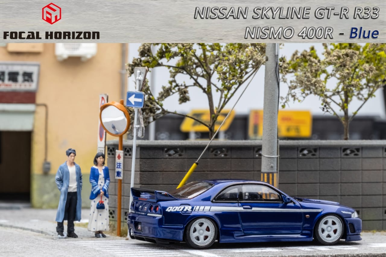 Focal Horizon 1/64 Skyline R33 GT-R, Nismo 400R - 
Dark Blue (Open-Hood, Visible Engine)