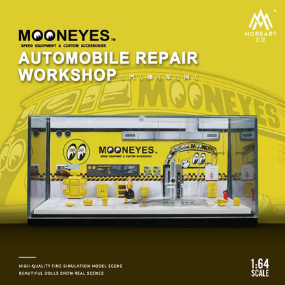 MoreArt 1/64 One-Piece Diorama Auto Repair Shop - Mooneyes