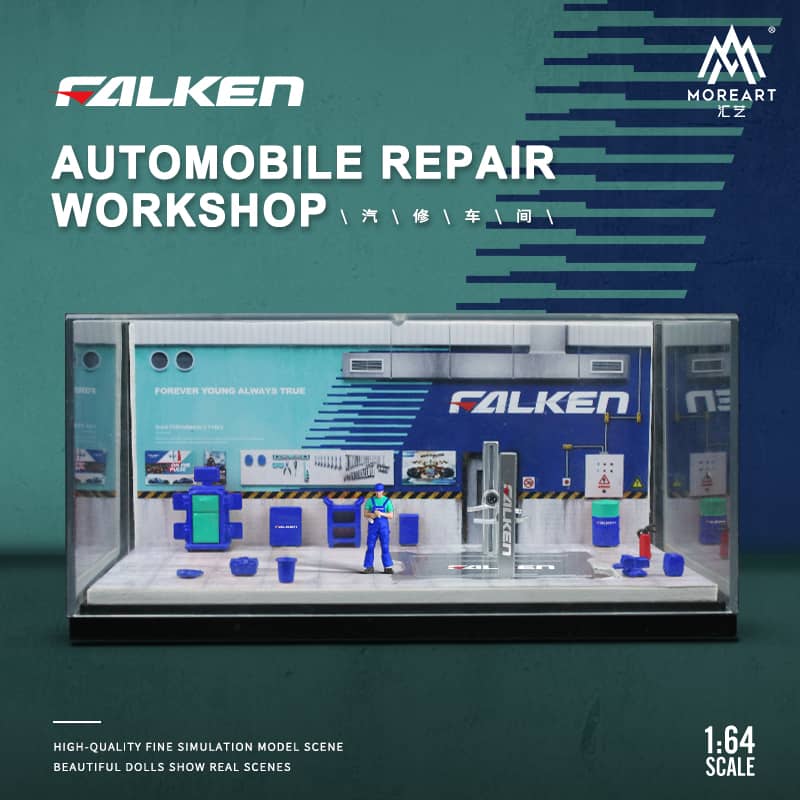 MoreArt 1/64 One-Piece DioramavAuto Repair Shop - Falken
