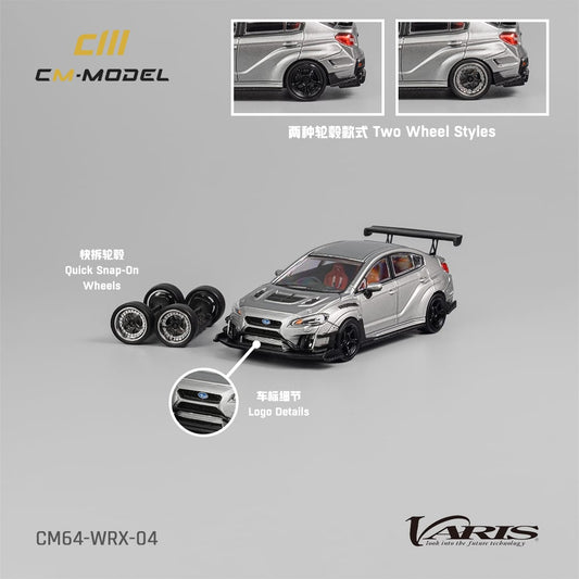 [ETA:  Aug 2024 ] CM Model 1/64 Subaru WRX VAB Varis Modified Silver - WRX