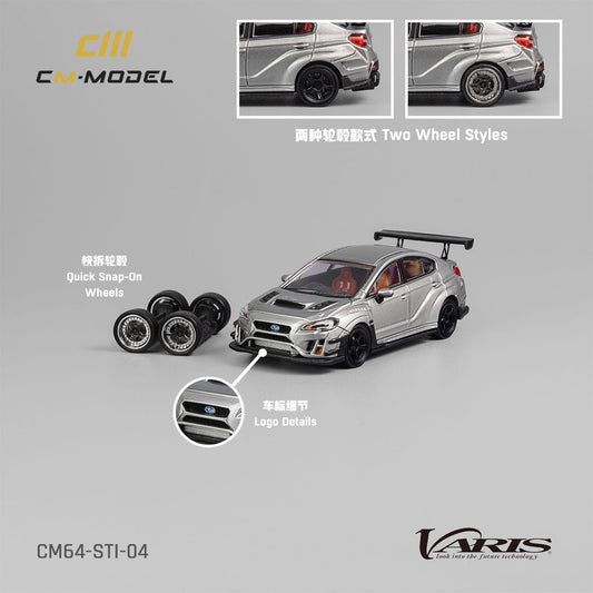 [ETA:  Aug 2024 ] CM Model 1/64 Subaru WRX VAB Varis Modified Silver - STI