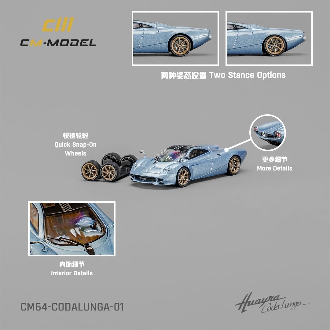 CM Model 1/64 Pagani Huayra Codalunga - Blue