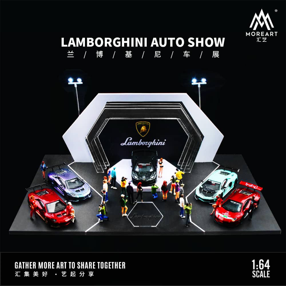 MoreArt 1/64 Assembly Diorama Auto Show with LED Light Lamborghini (MO925202)