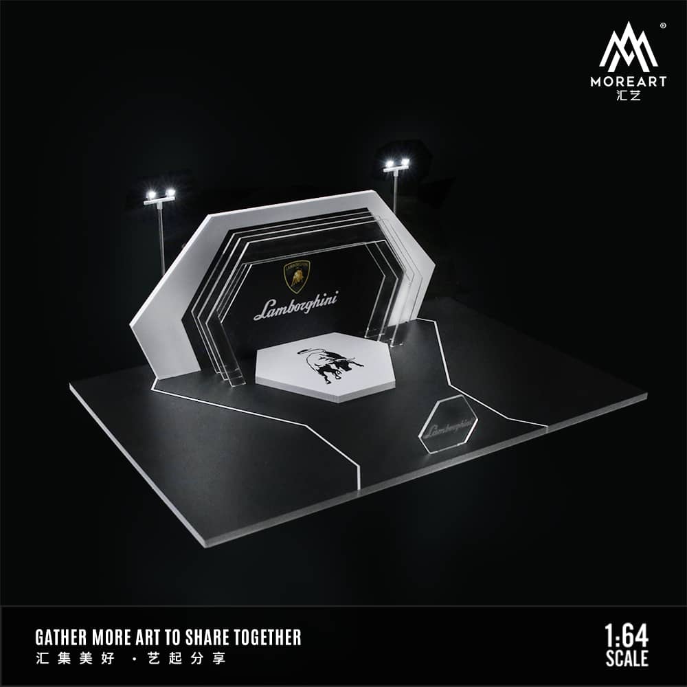 MoreArt 1/64 Assembly Diorama Auto Show with LED Light Lamborghini (MO925202)