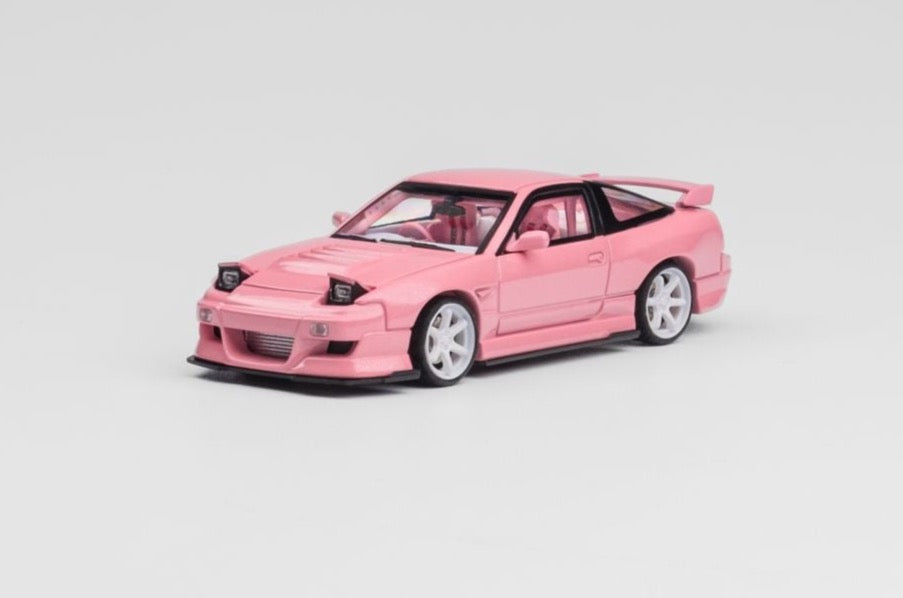 MicroTurbo 1/64 Miyabi 180SX (S13 Silvia) Spirit Rei Modified Valentine`s Day Special Edition - Metallic Pink (Retractable-Headlight, Visible Engine)
