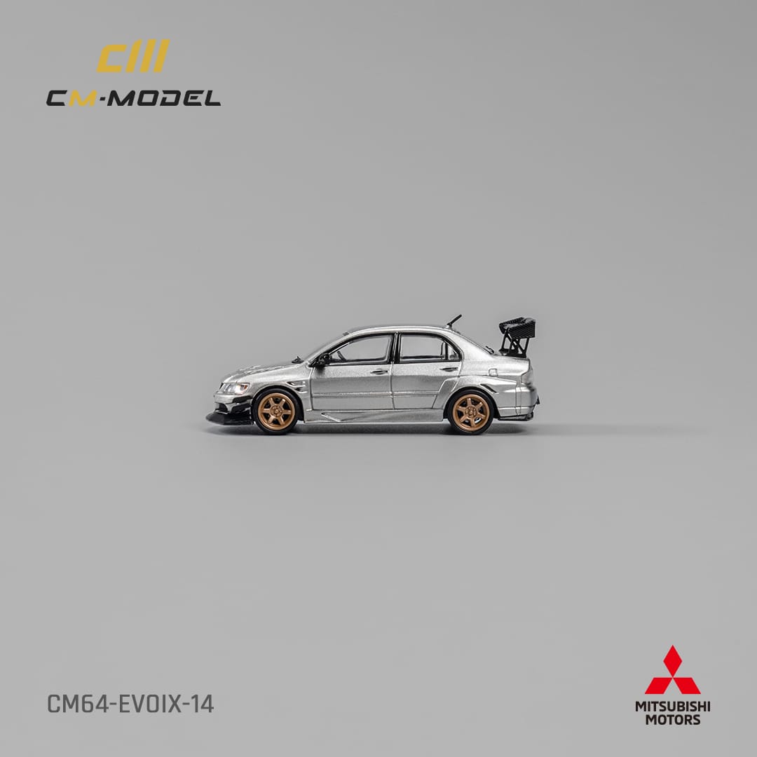 CM Model 1/64 Mitsubishi Lancer Evolution IX Voltex Modified - Metallic Silver