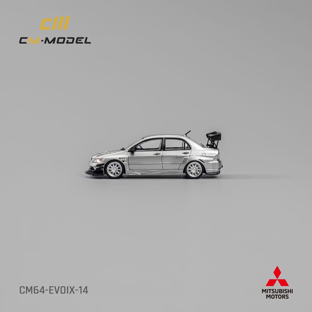 CM Model 1/64 Mitsubishi Lancer Evolution IX Voltex Modified - Metallic Silver