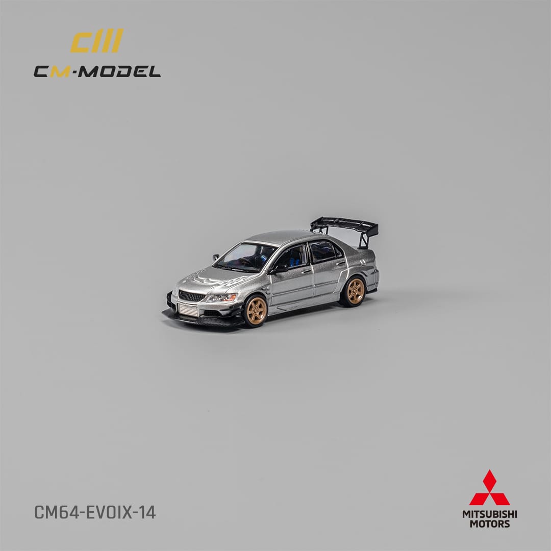 CM Model 1/64 Mitsubishi Lancer Evolution IX Voltex Modified - Metallic Silver