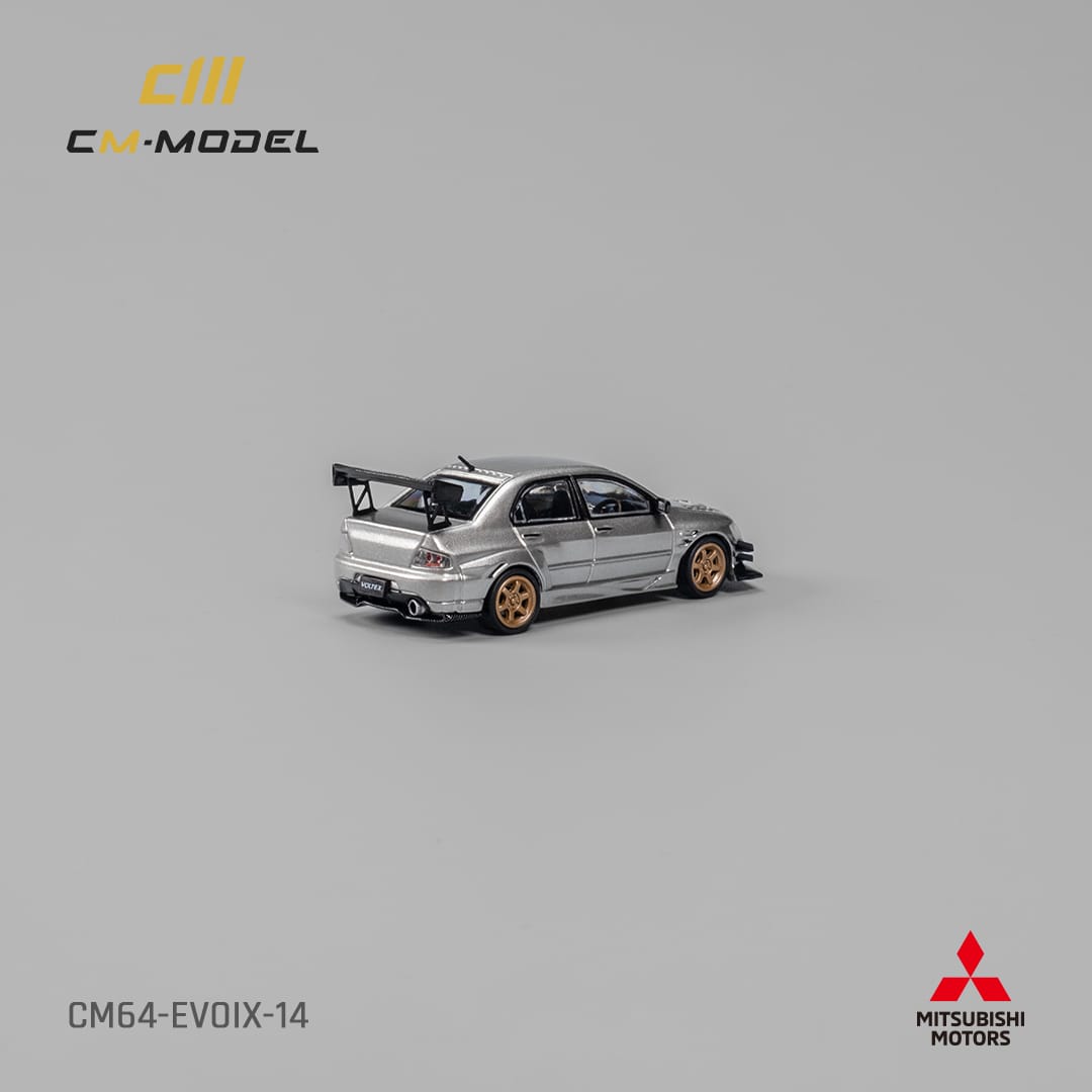 CM Model 1/64 Mitsubishi Lancer Evolution IX Voltex Modified - Metallic Silver