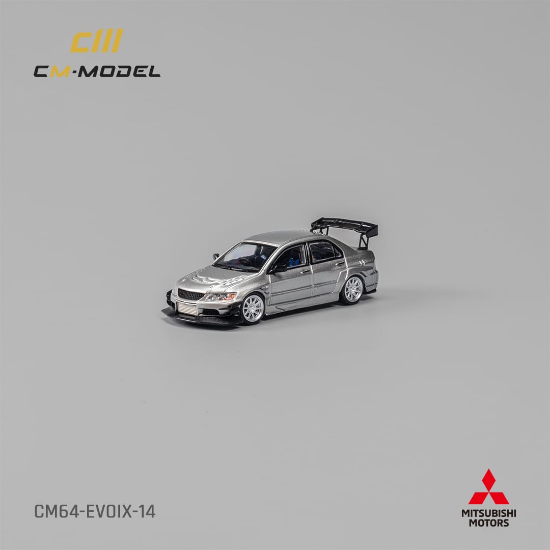 CM Model 1/64 Mitsubishi Lancer Evolution IX Voltex Modified - Metallic Silver