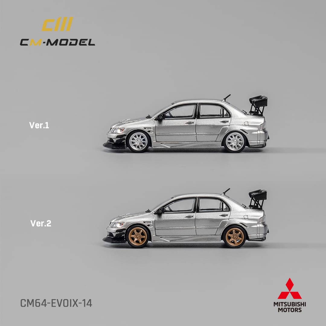CM Model 1/64 Mitsubishi Lancer Evolution IX Voltex Modified - Metallic Silver