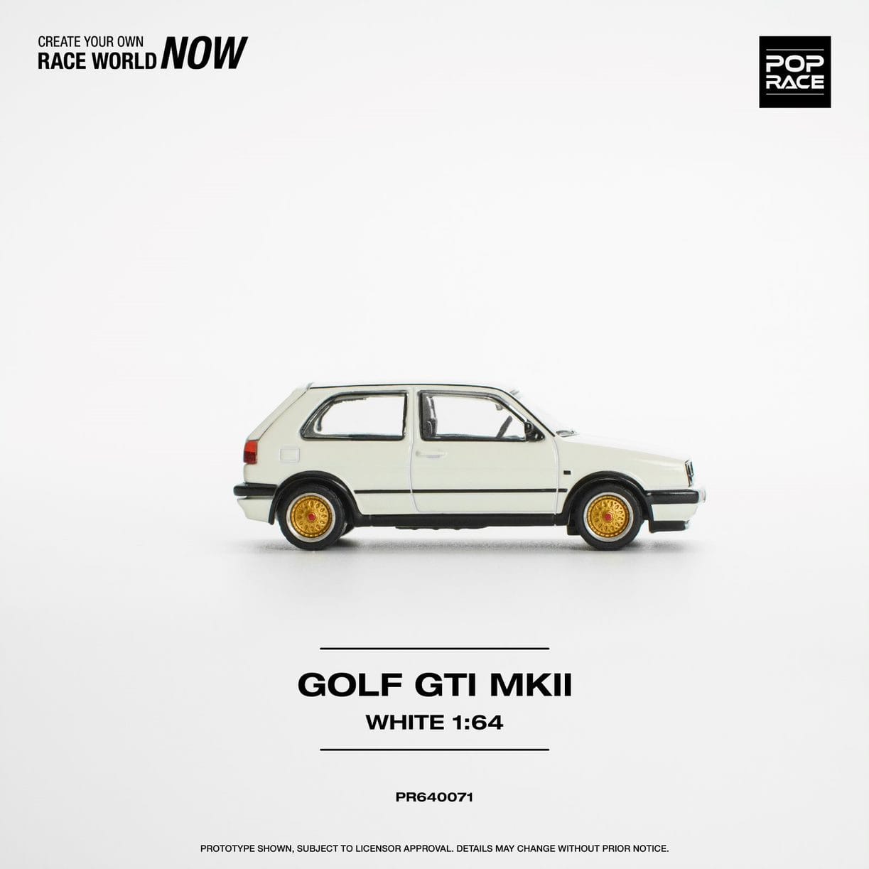 Pop Race 1/64 Golf GTI Mk2 White