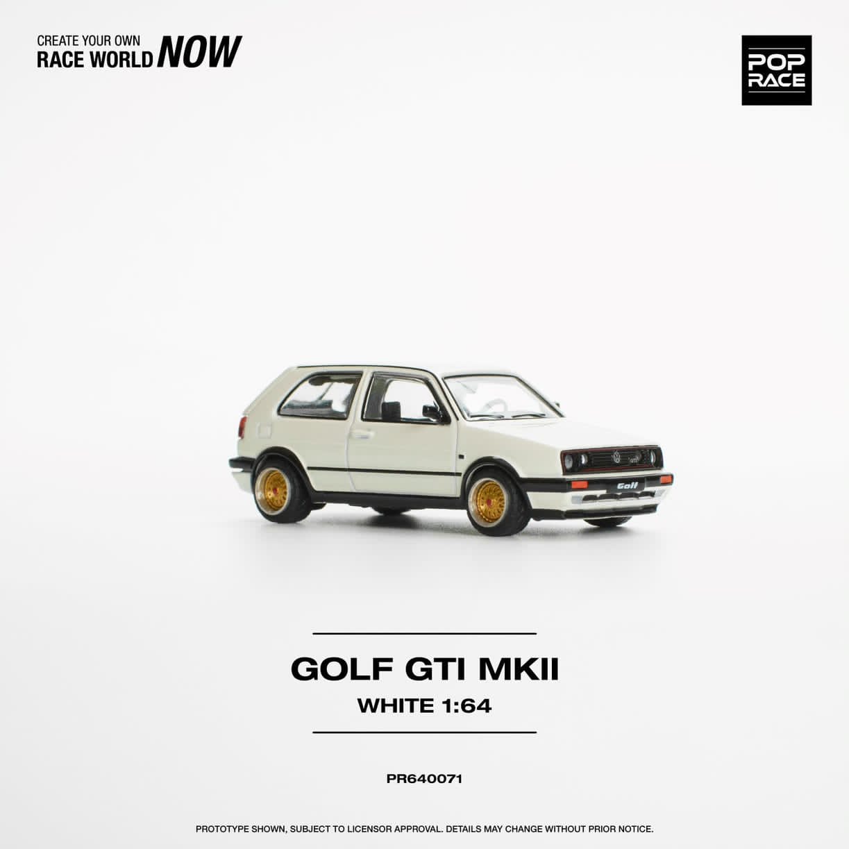 Pop Race 1/64 Golf GTI Mk2 White