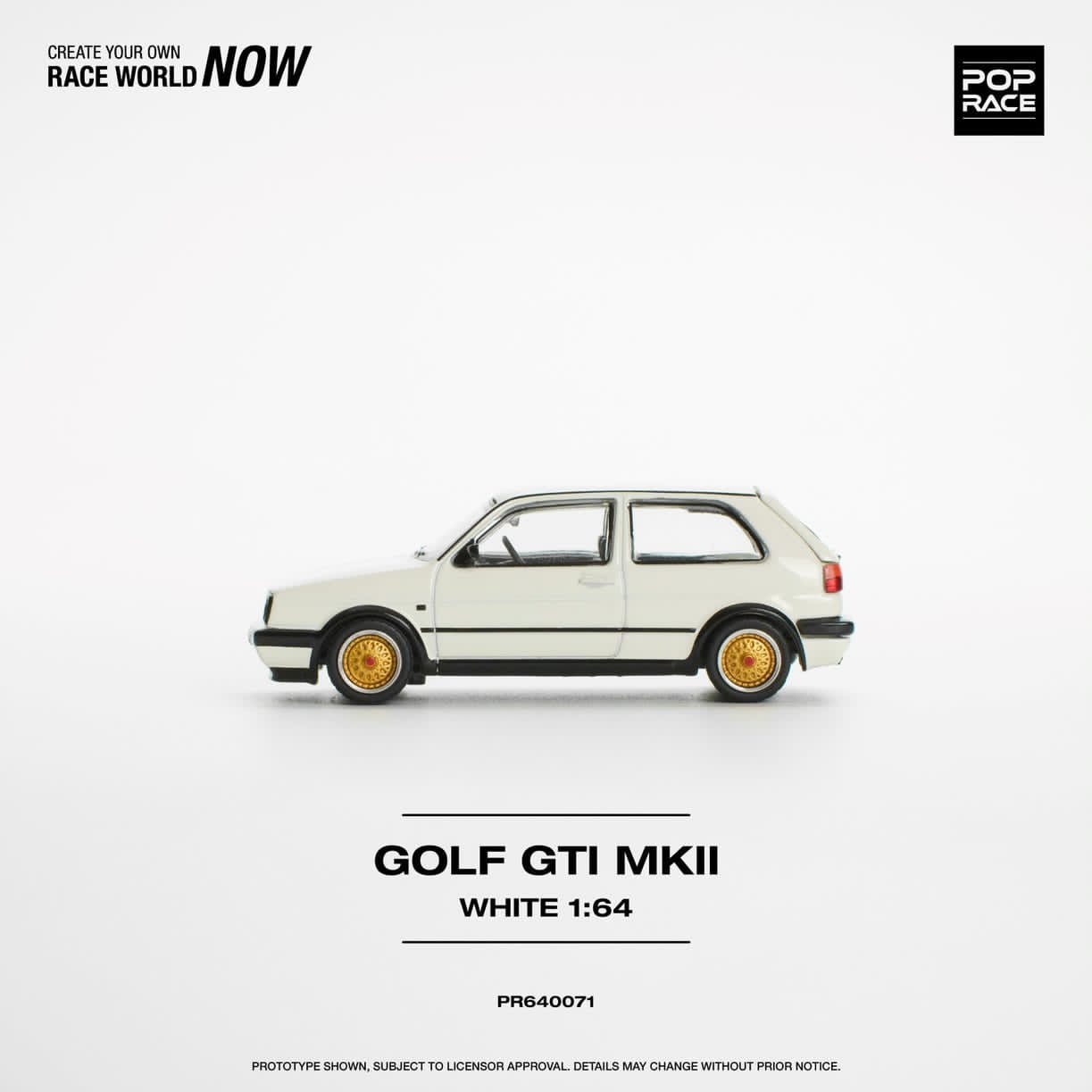 Pop Race 1/64 Golf GTI Mk2 White