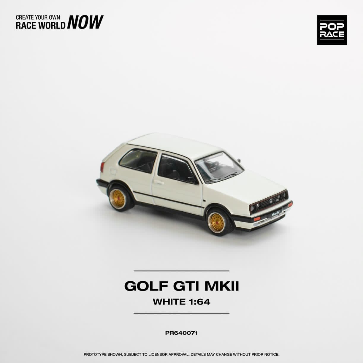 Pop Race 1/64 Golf GTI Mk2 White