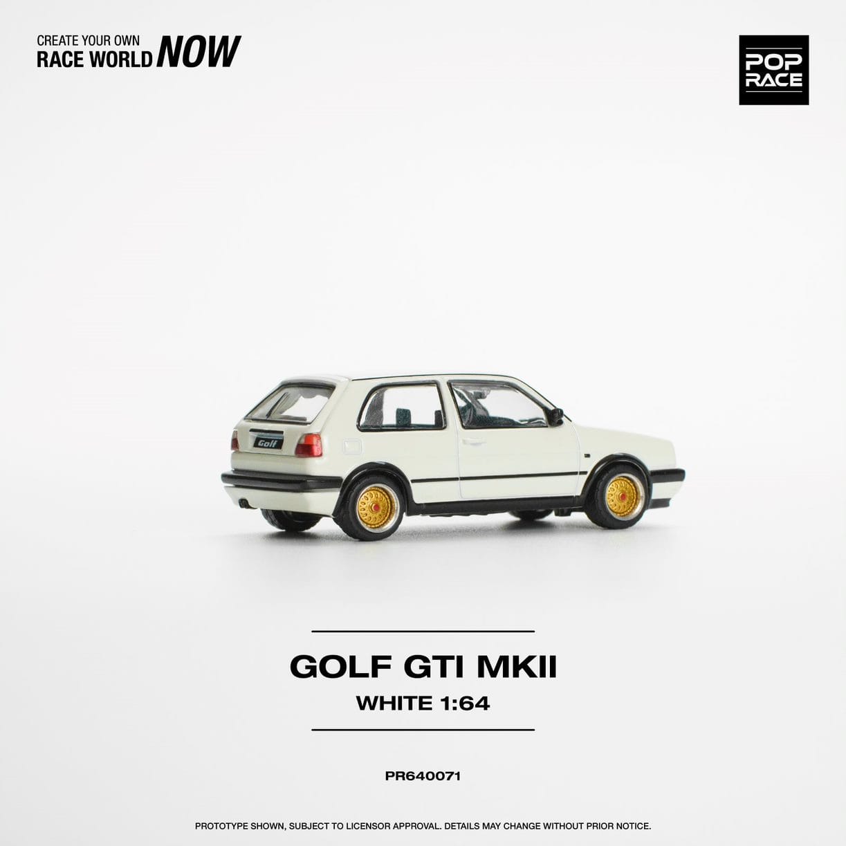 Pop Race 1/64 Golf GTI Mk2 White