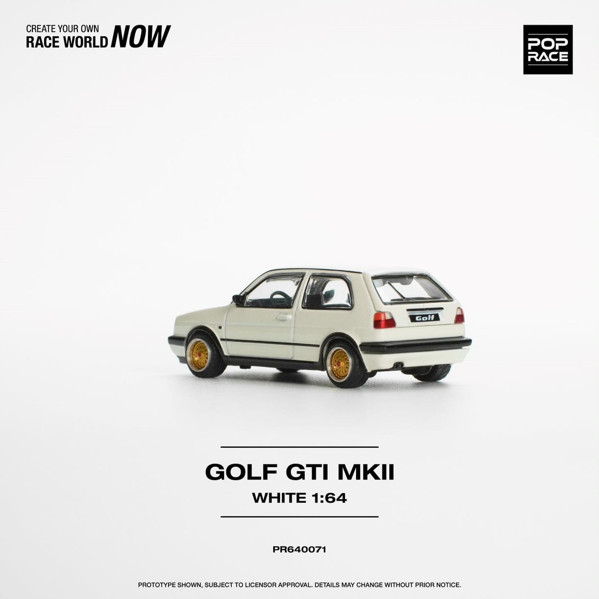 Pop Race 1/64 Golf GTI Mk2 White