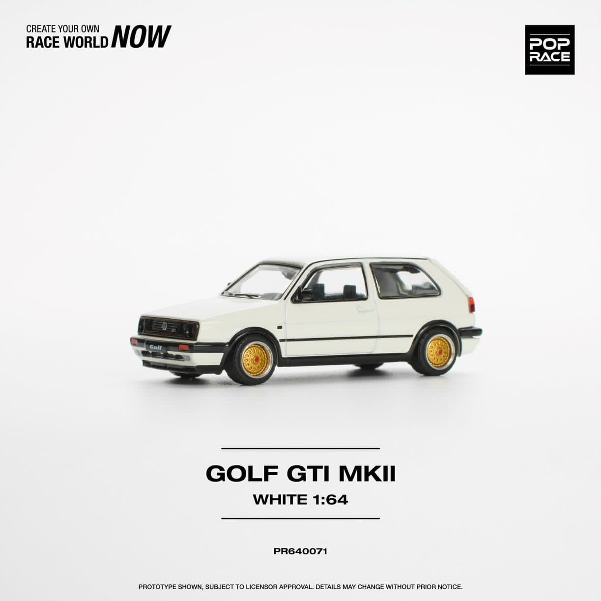 Pop Race 1/64 Golf GTI Mk2 White