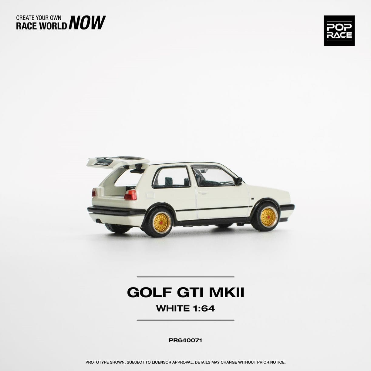 Pop Race 1/64 Golf GTI Mk2 White