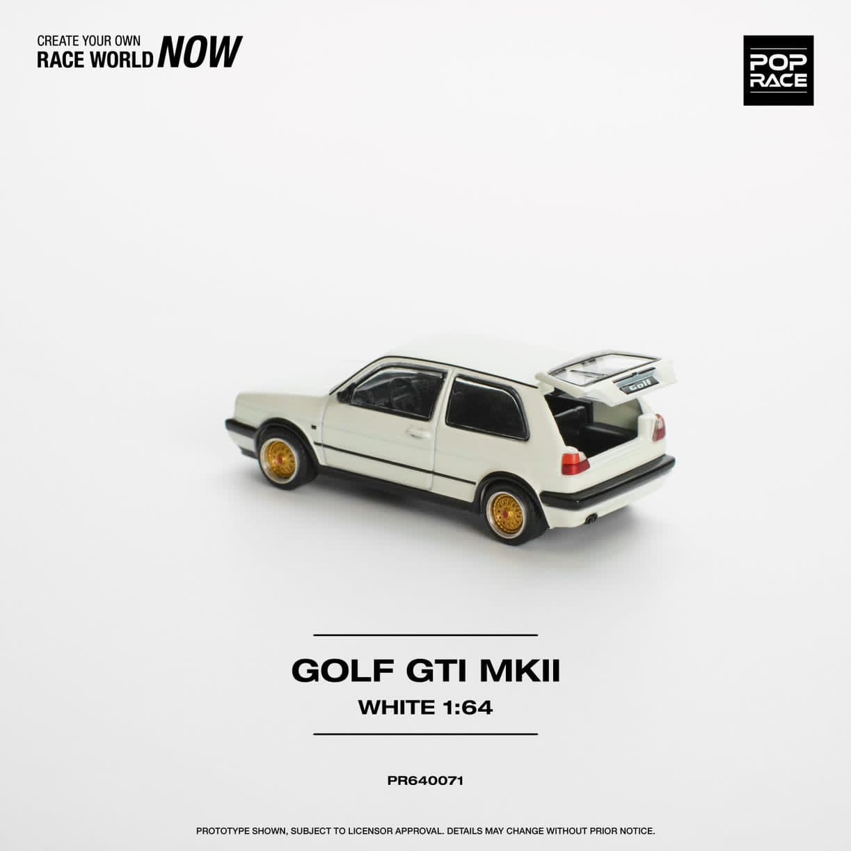Pop Race 1/64 Golf GTI Mk2 White