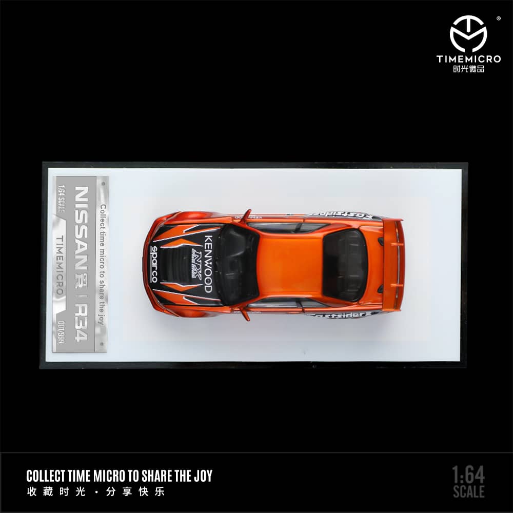 Time Micro 1/64 Skyline GT-R R34 Nismo Z-Tune
(Open-Hood, Visible Engine)